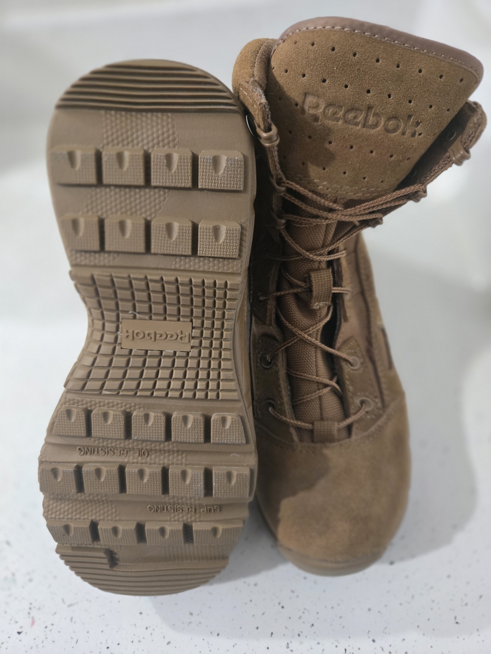 Reebok Work Men's 8" Hyper Velocity  Brown Military Boot Size 8women Shoes - Picture 6 of 7